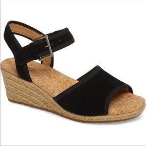 UGG Black Wedge Sandals